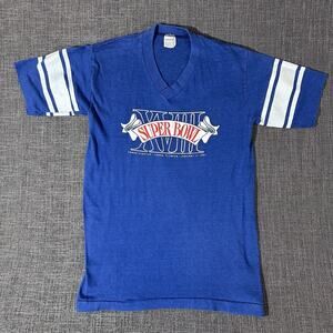 Vintage Super Bowl XVIII 1984 Tampa T Shirt Boys Sz xL 18-20 Blue